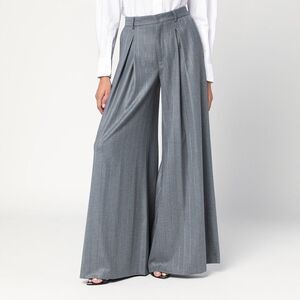 The Andamane Extra-Wide Grey Pinstriped Tara Trousers Women
